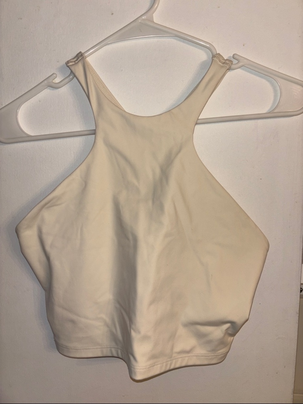 Champion Cream Racerback High-Neck Crop Top